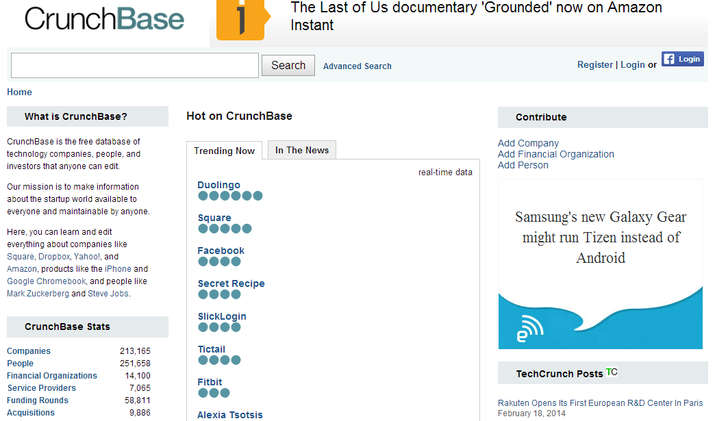 CrunchBase Clone Script